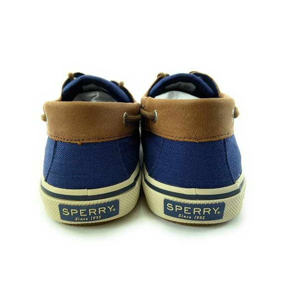 Sperry Men's Halyard 2-Eye Leather Navy Slip On Boat Shoes STS22766 Size 8 Wide - Picture 3 of 9